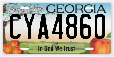 GA license plate CYA4860