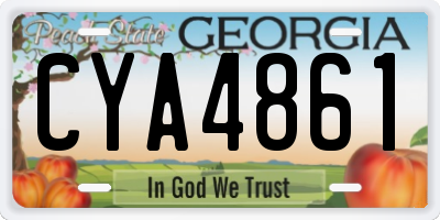 GA license plate CYA4861