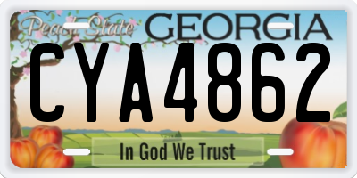 GA license plate CYA4862