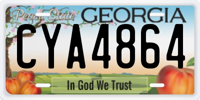 GA license plate CYA4864