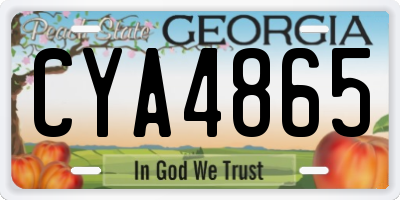 GA license plate CYA4865