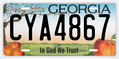 GA license plate CYA4867