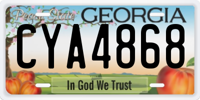 GA license plate CYA4868