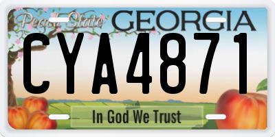 GA license plate CYA4871