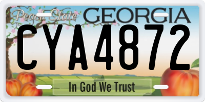 GA license plate CYA4872