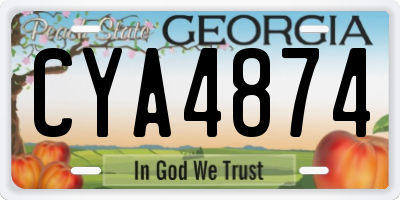 GA license plate CYA4874