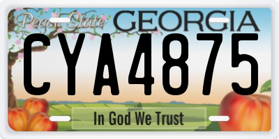 GA license plate CYA4875