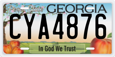 GA license plate CYA4876