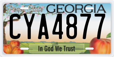 GA license plate CYA4877