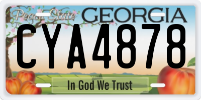 GA license plate CYA4878