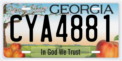 GA license plate CYA4881