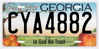 GA license plate CYA4882