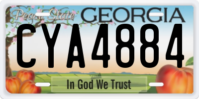 GA license plate CYA4884