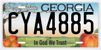 GA license plate CYA4885