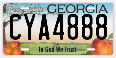 GA license plate CYA4888