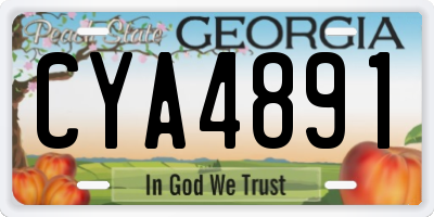 GA license plate CYA4891