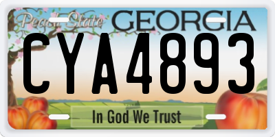 GA license plate CYA4893