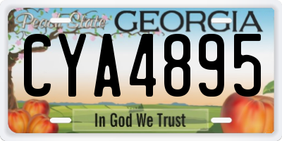 GA license plate CYA4895