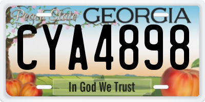 GA license plate CYA4898
