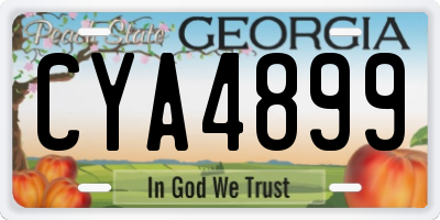 GA license plate CYA4899