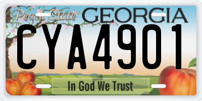 GA license plate CYA4901