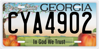 GA license plate CYA4902