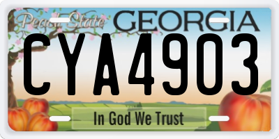 GA license plate CYA4903
