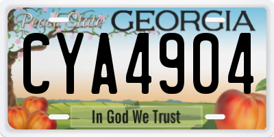 GA license plate CYA4904