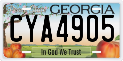 GA license plate CYA4905