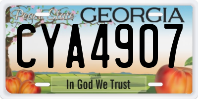 GA license plate CYA4907