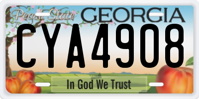 GA license plate CYA4908