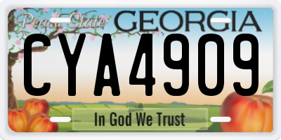 GA license plate CYA4909