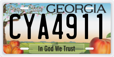 GA license plate CYA4911