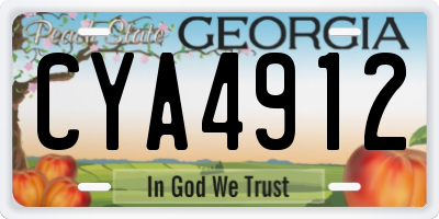 GA license plate CYA4912