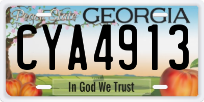 GA license plate CYA4913