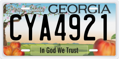 GA license plate CYA4921