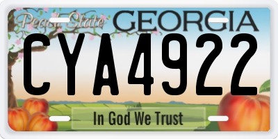 GA license plate CYA4922