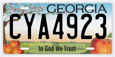 GA license plate CYA4923