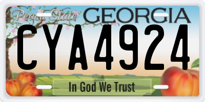 GA license plate CYA4924