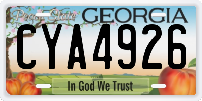 GA license plate CYA4926