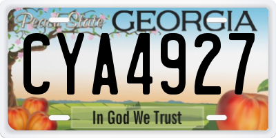 GA license plate CYA4927