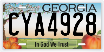 GA license plate CYA4928