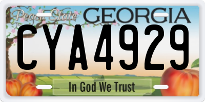 GA license plate CYA4929