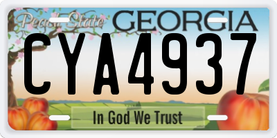 GA license plate CYA4937