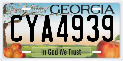 GA license plate CYA4939