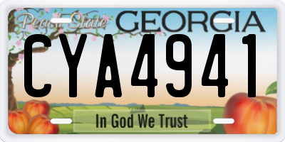 GA license plate CYA4941