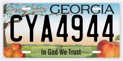 GA license plate CYA4944