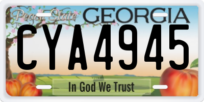 GA license plate CYA4945