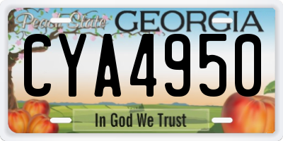 GA license plate CYA4950