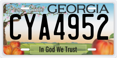 GA license plate CYA4952